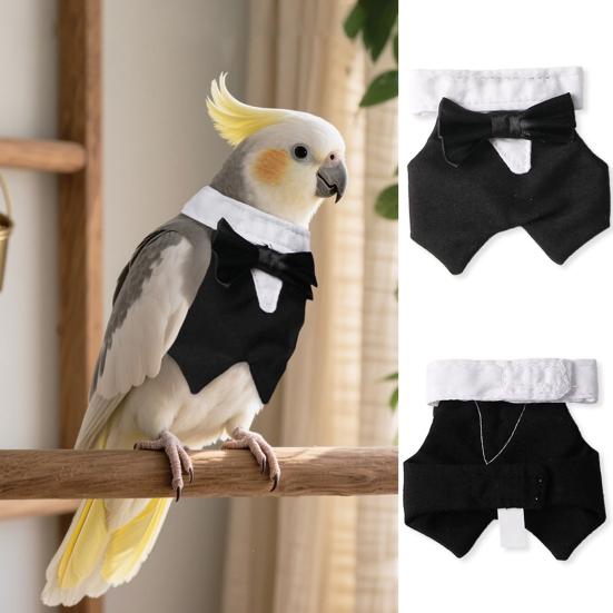 Papuga Smoking Ptaki Garnitur Biznesowy Ptaki Dżentelmen Strój Cosplay Odzież Formalna z Muchą dla Papug Papużek Boże Narodzenie Odzież na Imprezę