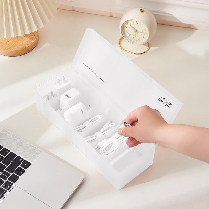 Art Data Cable Organizer Power Charging Cable Cell Phone Charger Plug Organizer Desktop Cable Box Cable Winder