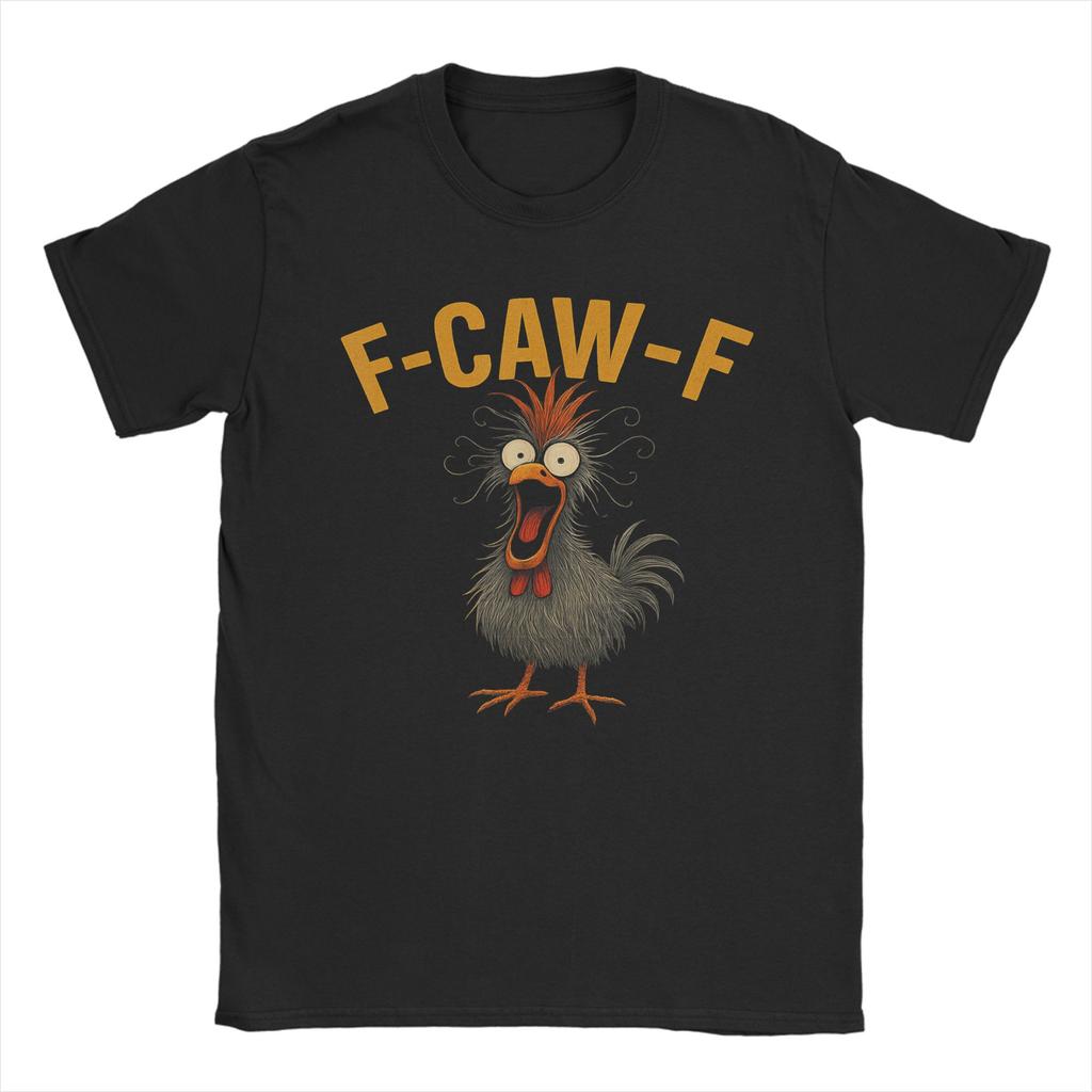 F-Caw-F Funny Chicken Christmas Xmas T-Shirt FCawF Rooster Meme Gift Popular T-Shirts Short Sleeve Summer Plus Size Top Tees