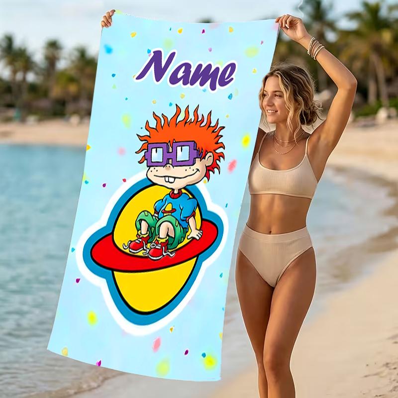 Customizable personalized beach towels Rugrats themed designs.Suitable for the beach, yoga, sports;ideal as beach accessories