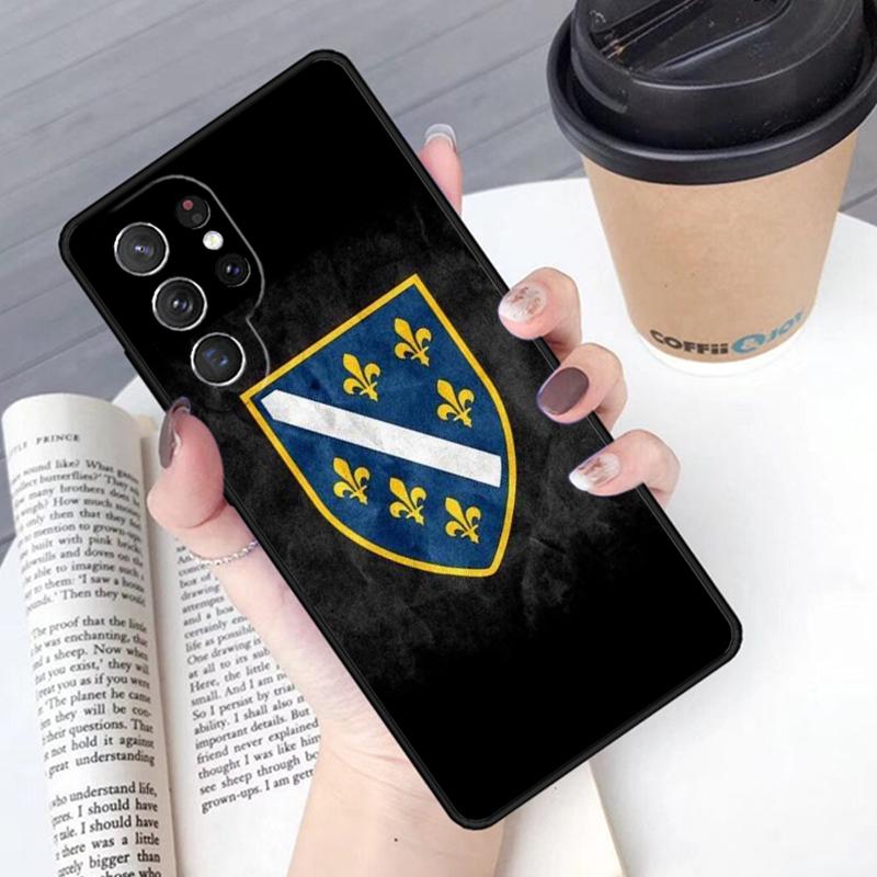 Republic Of Bosnia Flag Phone Case Cover For Samsung Galaxy S24 S25 Ultra S21 S22 Ultra S10E Note 10 Plus Note 20 FE S23