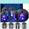 Bunte LED Halloween Grabsteine mit Totenkopf- und Kürbisdesigns für festliche Dekorationen