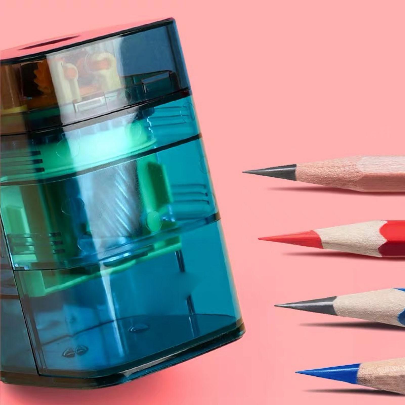 

Ручная точилка для карандашей Автоматическая подача карандаша Ручной привод Прозрачная структура Пластик Металл Портативная точилка для карандашей