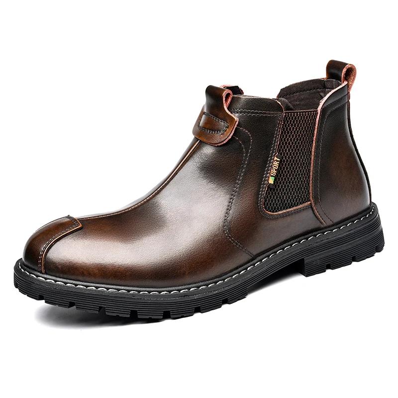 

Роскошные брендовые мужские кожаные ботинки итальянские уличные деловые дизайнерские рабочие ботильоны для мужчин официальная повседневная обувь ручной работы 44 коричневый