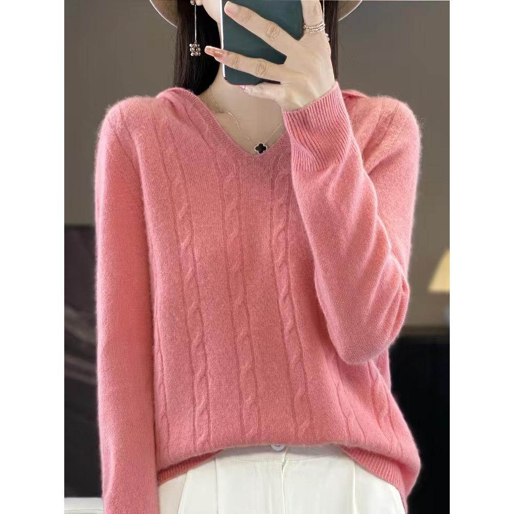 

A New Style of Hoodie, A Women s Twisted Knitted Pullover, Is A Top for Autumn and Winter M