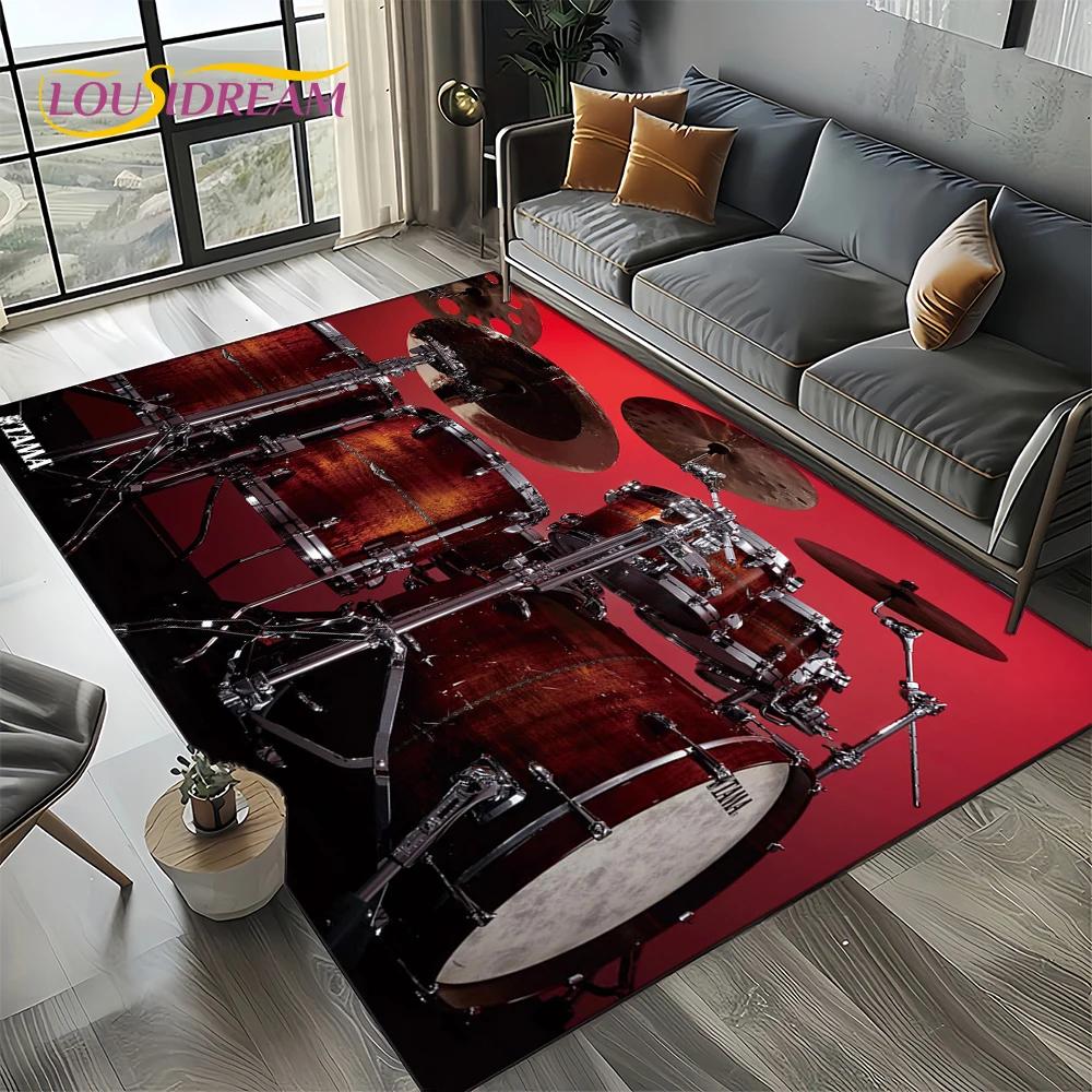 Music Instruments TAMA Drum Kit Drum Set Carpet Rug for Living Room Bedroom Home Sofa Decoration,Kid Area Rug Non-slip Floor Mat