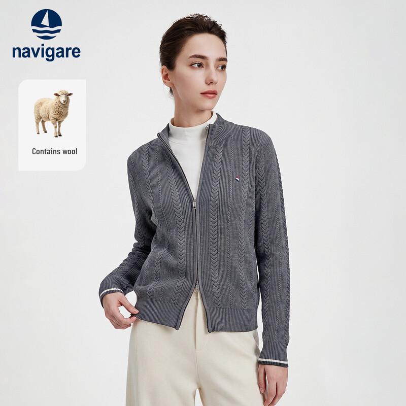 Navigare Women's Cable Knit Double-Zip Cardigan