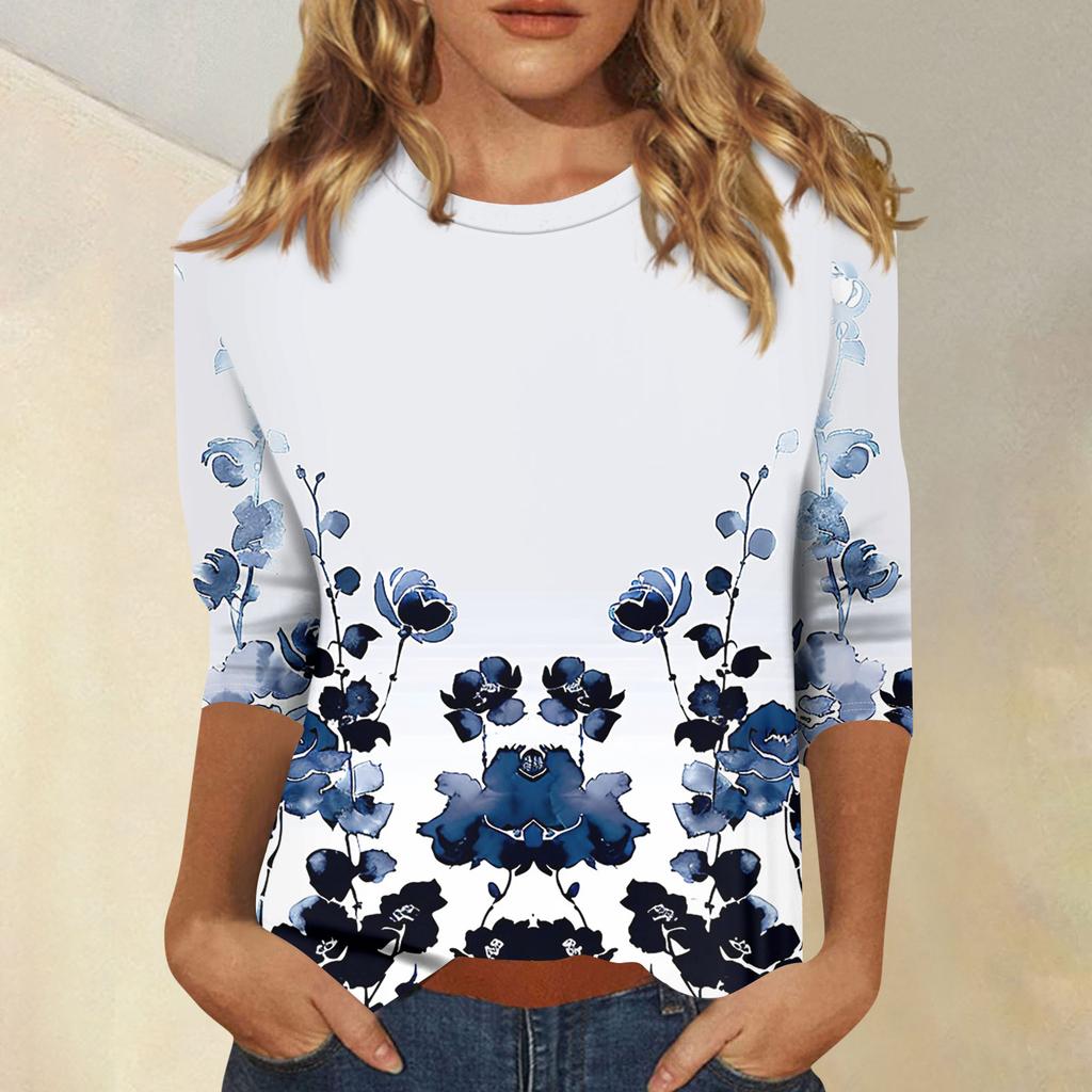 Women's 3/4 Sleeve Shirts Graphic Tees Shirts Casual Basic Tops Pullovers