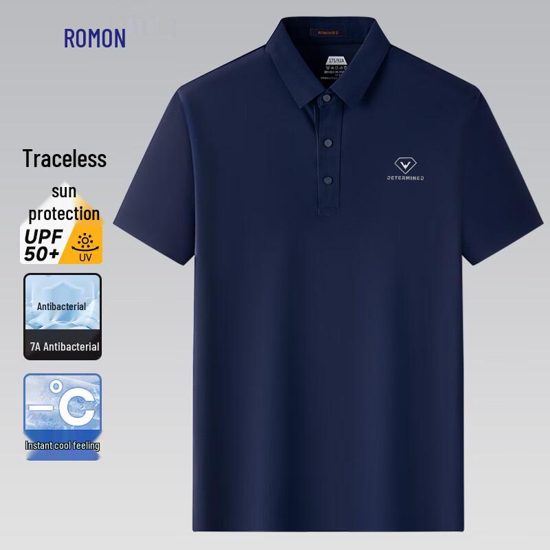 Romon Men s Ice Silk Cooling Short Sleeve POLO Shirt XL
