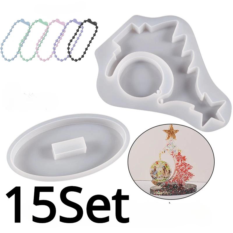 DIY Christmas Tree Photo Frame Silicone Mould Crystal Epoxy Craft Casting Mould Handmade Home Decoration Christmas Resin Moulds