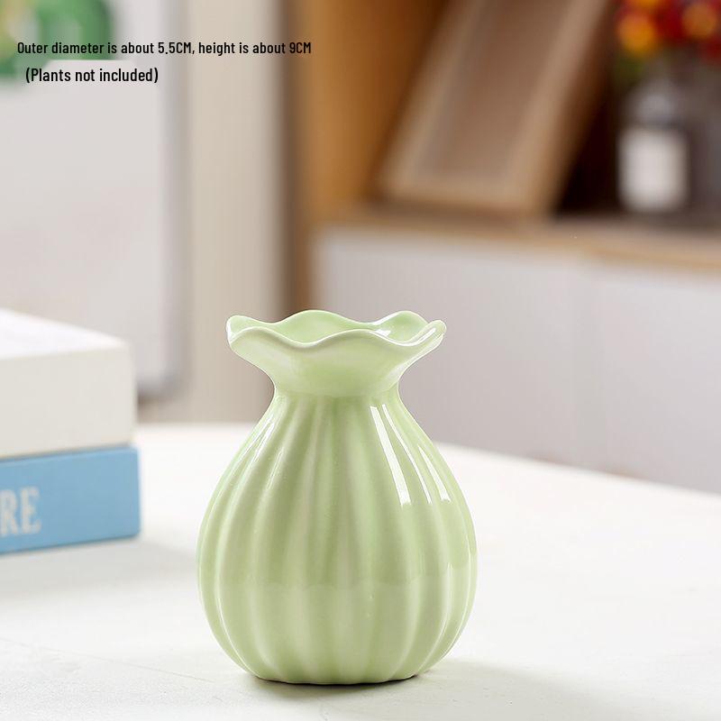 Modern Ins Style Lace Mini Ceramic Vase for Living Room Decor