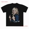 Dolly Parton Mittelfinger T-Shirt S 5XL Vintage Leichtes Oberteil für den Alltag Mann Streetwear
