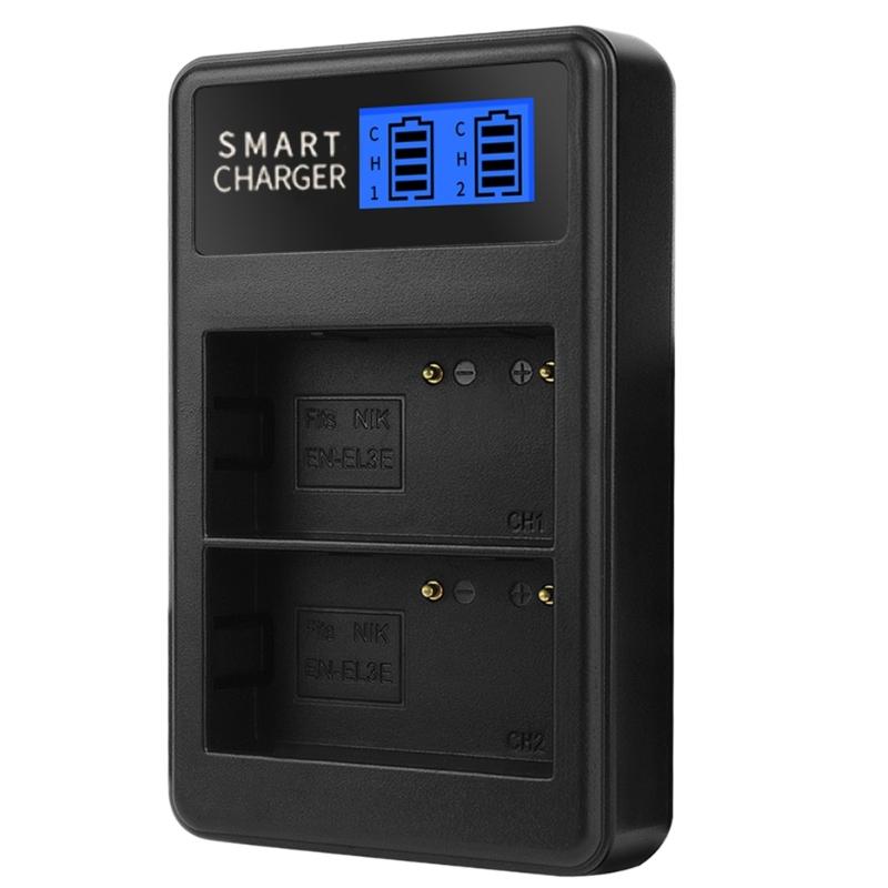 EN-EL3E EN-EL3 Double Slot LCD Display Portable USB Camera Battery Charger for D90 D80 D300S D300 D700 D200 Camera