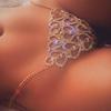 Prezent dla kobiet Seksowny Łańcuszek na Ciało z Diamentami na Brzuch i Talię Biżuteria Serce Kryształowe Cyrkonie Łańcuszek do Bikini Stringi z Diamentami Biżuteria do Bielizny