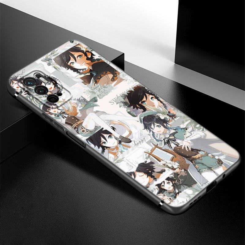 Game Genshin Impact Phone Case For Xiaomi Redmi Note 7 8 8T 9 9S 10 10S 10T 11 11S 4G 11E 11T Pro 5G Soft TPU Black Cover