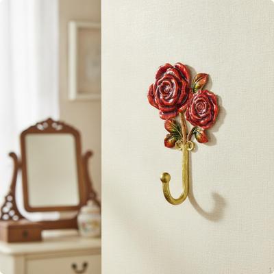 Crochet mural Rose Fleur Vintage Doré pour Chambre à coucher