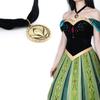 [XSLSLCOS] Frozen Elsa Costume Dress, Halloween Costume, Disney Frozen Costume with Necklace, Adult Size