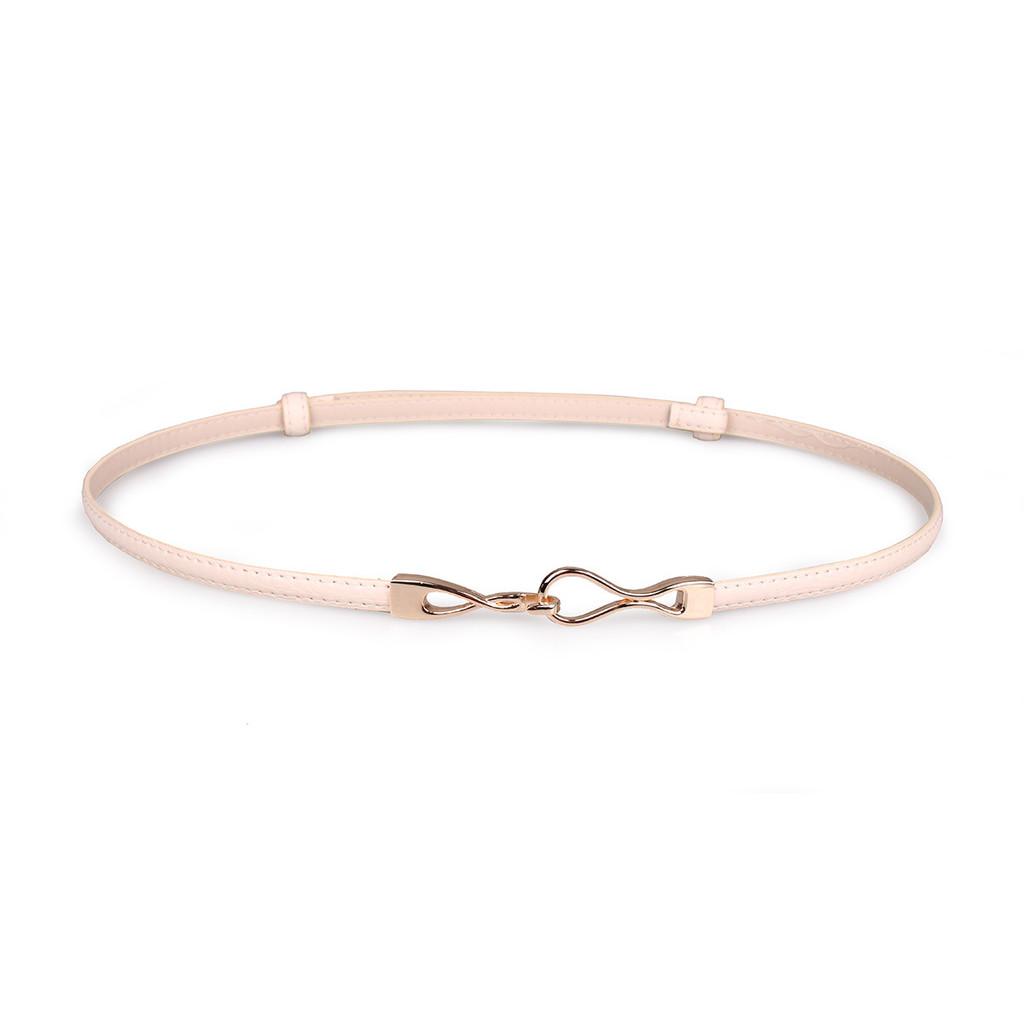 Cinto Ajustável de Couro Sintético para Mulheres com Fivela Circular para Uso Casual e de Escritório