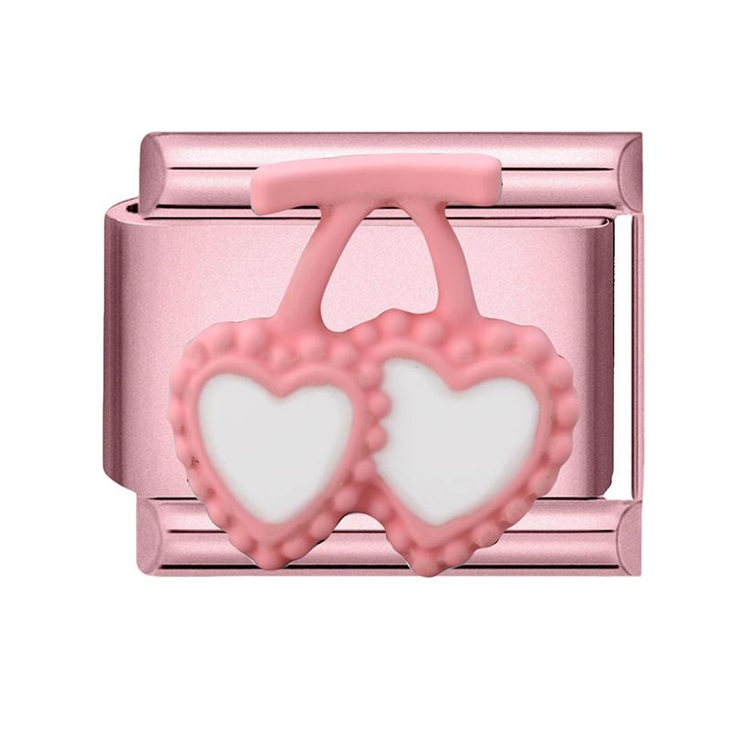 Fashion Zircon Pink Butterfly Star Bow Flower Rabbit Italian Charm Links Fit 9MM Stainless Steel Bracelet Women DIY Making Gift