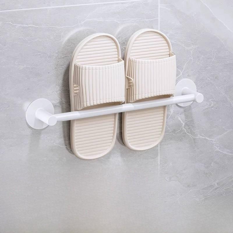 Space Aluminum Wall Mount Shoe Rack For Bathroom With Waterproof Adhesive Installation Modern Design For Home Organization