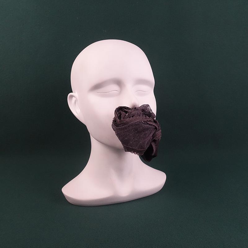 Outdoor Lingerie Stockings: Male SM Exhibitionism Mouth Gag for Training and Anti-Nausea.