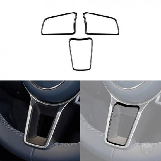 Glossy Piano Black Steering Wheel Inner Frame Sticker For Porsche 718 982 16-22