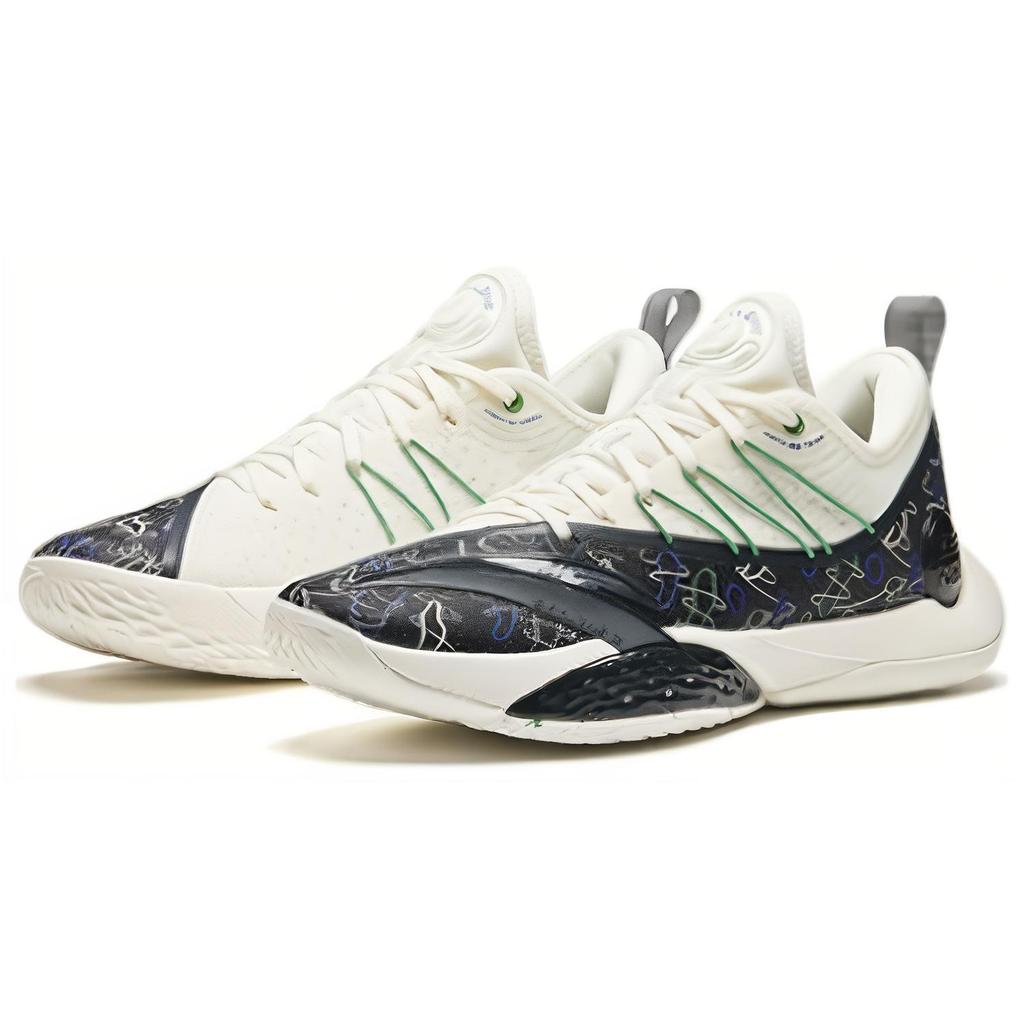 New Anta Skyline 2 Anti Slip Wear Resistant Low Top Basketball Shoes Men's White 112411107-6