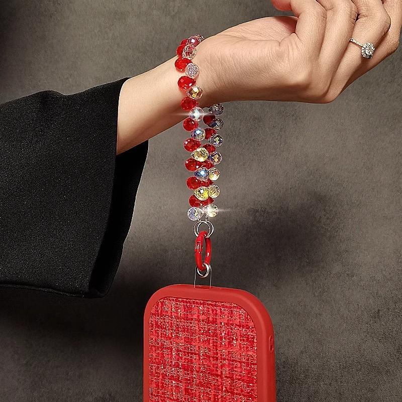 Crystal Bead Mobile Phone Chain, Wristband Sling, Phone Case And Keychain Bag Pendant