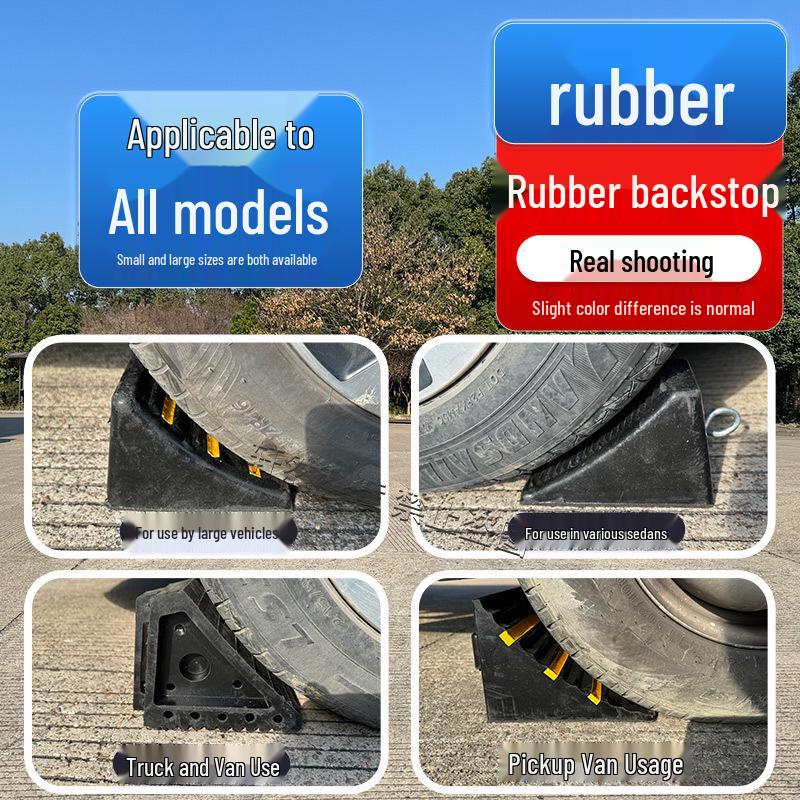 Portable Wooden Triangular Wheel Chock: Anti-Roll Stopper for Large Trucks and Cars.