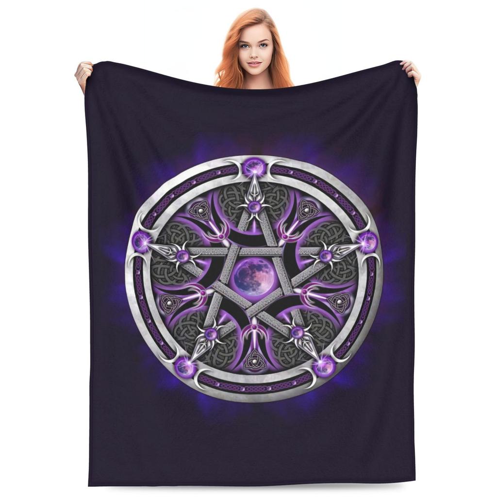 Mysterious Mandala Pentagram Digital-printed Polyester Bedroom Velvet Flannel Cover Blanket Fleece Soft Cover Blankets for Beds