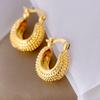 Vintage Hollow Out Geometric Bead Hoop Earrings For Women Plated Wedding Engagement Party Jewelry