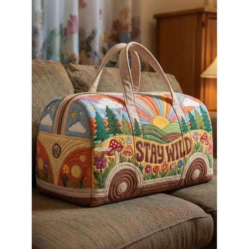 3D VW Bus Retro Travel & Gym Bag: Trendy Short-Distance Fashion