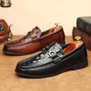 Mode Nya Slip-on Loafers Nya Herrskor med Krokodilmönster Lackläder Designerskor Formella Bröllopsskor Homecoming Skor