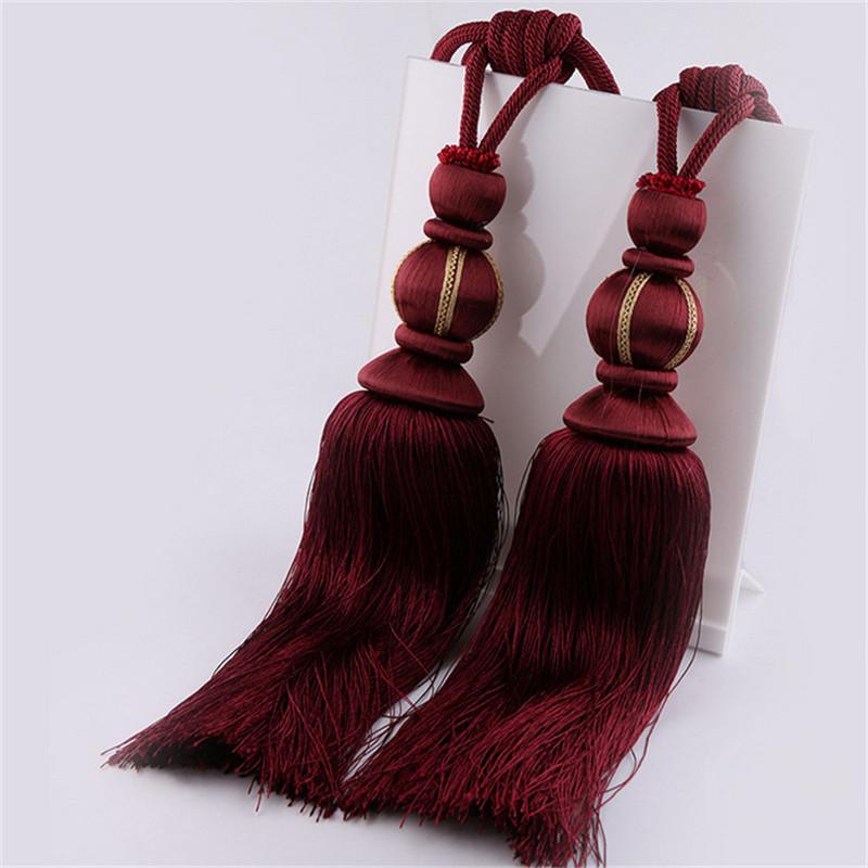 1 Pair Window Curtain Accessories Crystal Hanging Balls Tassel Hand Knitting