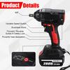 AC 110-240V 520NM 1/2 Inches Max, Brushless Impact Wrench 288VF  Li-ion Electric Wrench with 2 Batteries for Battery