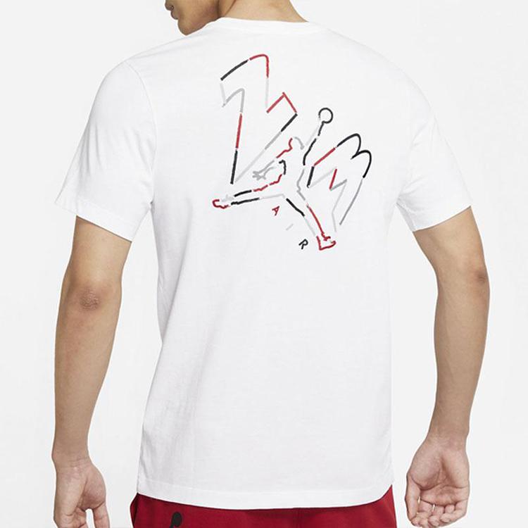 Air Jordan Sports Casual Running Training Short Sleeve T-Shirt Men Tops White DC4829-100