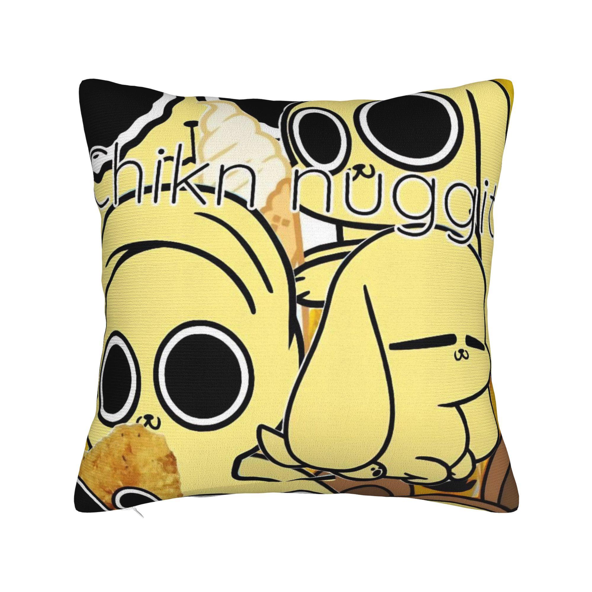 

Pillow Cover Chikn Nuggit Cartoon Anime Novelty Pillow Case For Chair Sofa Home Decor Pillowcases 12x12Inch