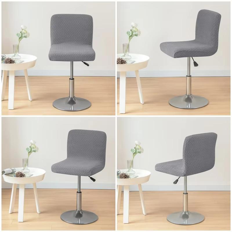 Jacquard Bar Stool Chair Cover Stretch Short Back Dining Cheap Chair Slipcover Spandex For Chair Home Banquet Kitchen Seat Cover