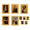 1/5Pcs Oil Painting Women Refrigerator Magnet 3D Wooden Frame Ladies Portraiture Fridge Magnet Home Kitchen Office Decoration
