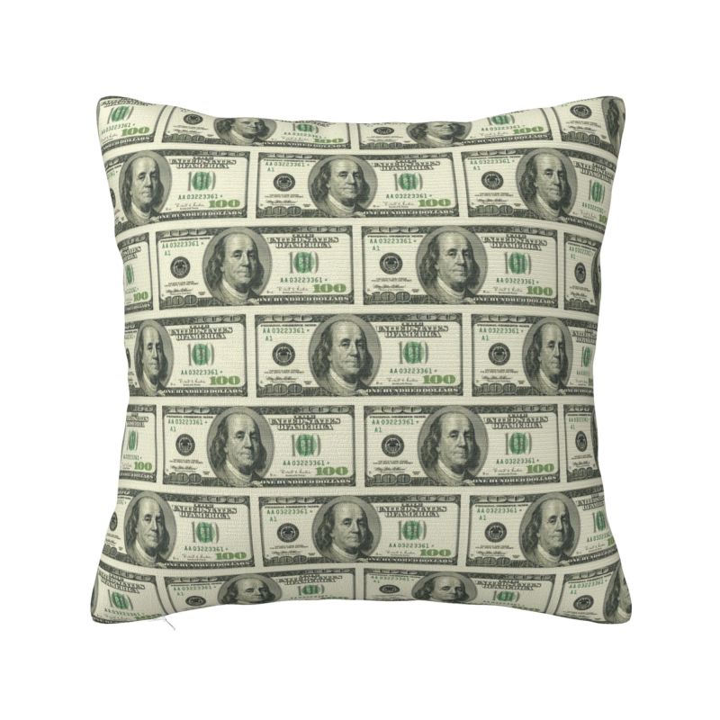 

Custom Fashion Giant Money 100 Dollar Bills Cushion Cover 45x45cm Soft European Pillow for Car Square Pillowcase 30x30cm 12x12in