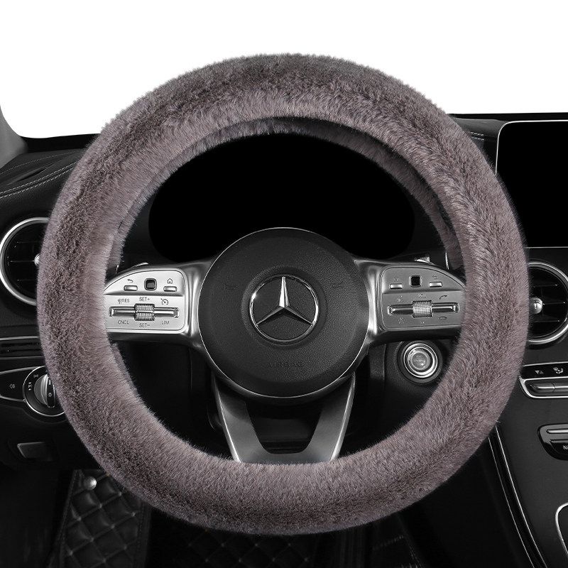 Car Steering Wheel Cover Winter Plush Warm Fleece New Model High-End Wear-Resistant Sweat-Absorbent Non-Slip D-Shaped Handle Cover