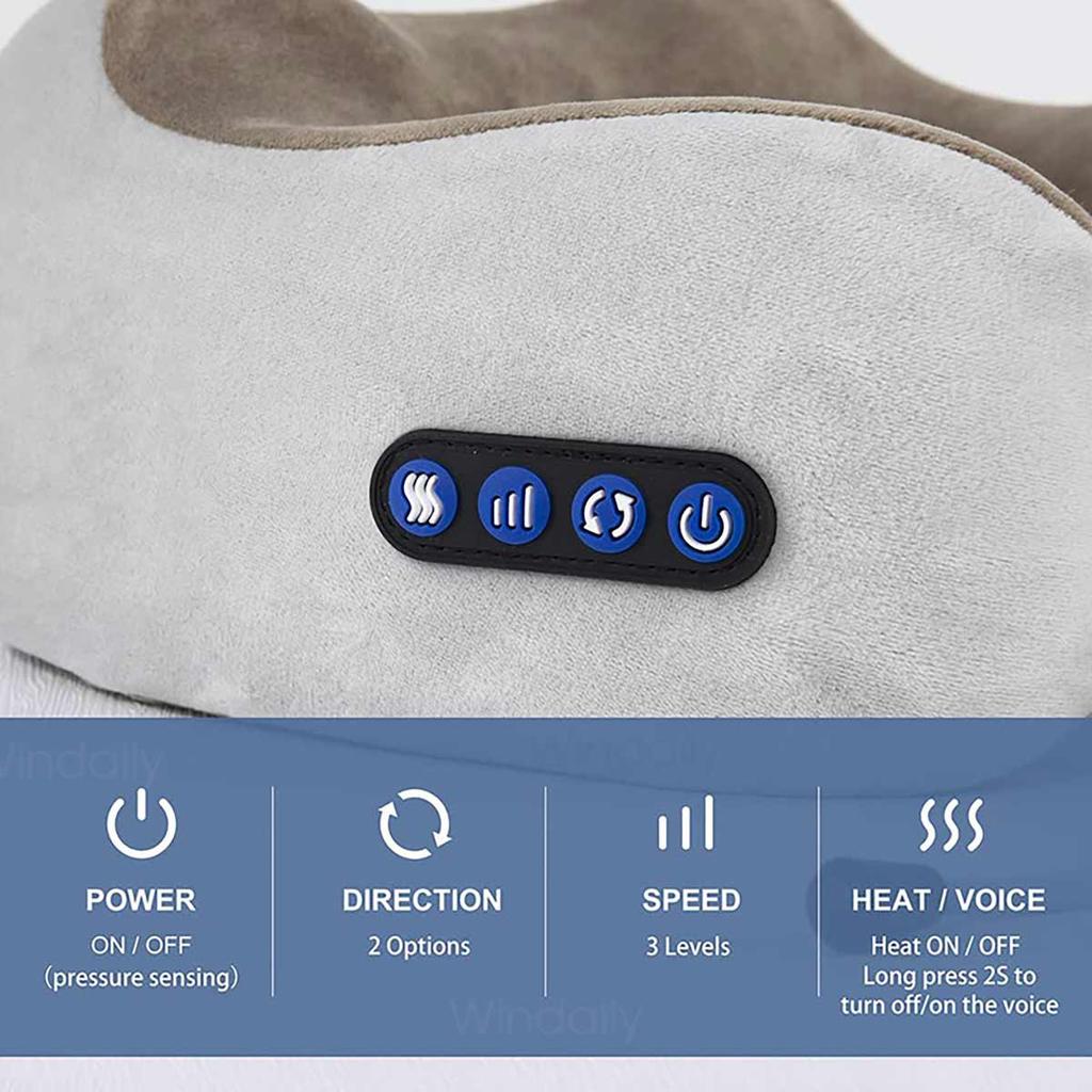 Portable U-Shape Neck Pillow Massage Machine Vibrater Shoulder Neck Muscle Relax Electric Massager Instrument Usb Charging