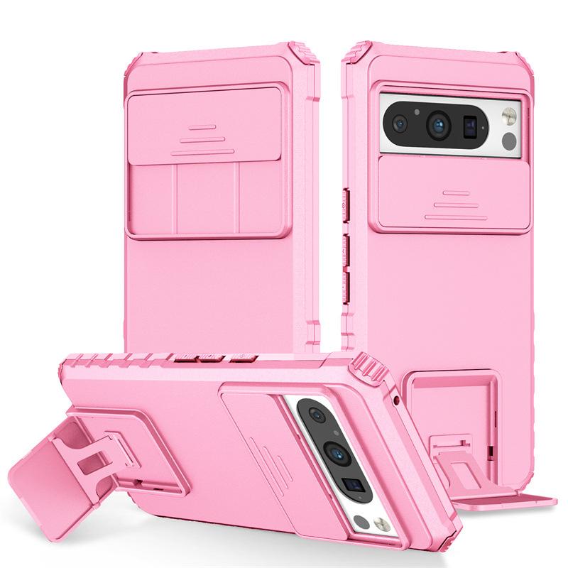 Suitable for Google Pixel8Pro Creative Bracket Window Push Mobile Phone Case, Google 9 Three-dimensional Bracket, Anti-drop Protective Case.