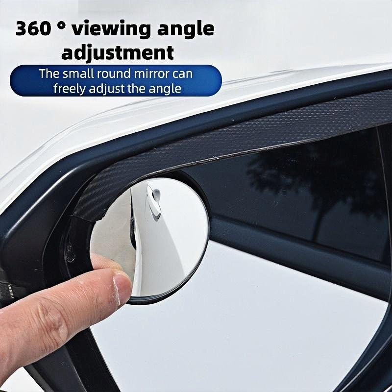 Car Rearview Rain Eyebrow Blind Spot Mirror Small Round Mirror 360 Degrees Parking Auxiliary Mirror Shield Accessories
