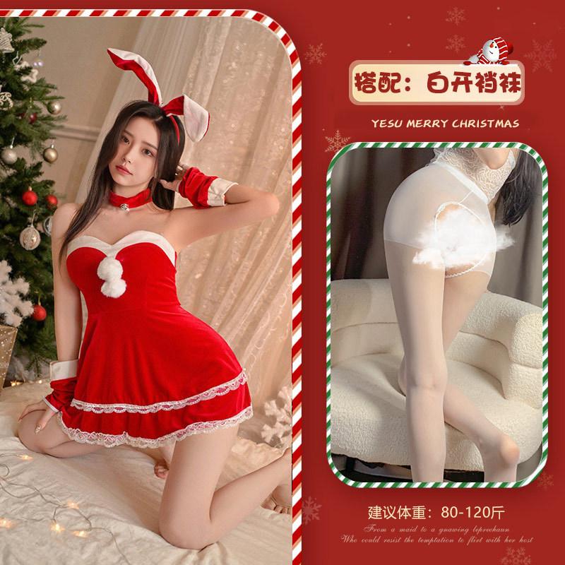 Christmas Bunny Sexy Underwear Cute Rabbit Ears Headband Free Pure Desire Christmas Robe