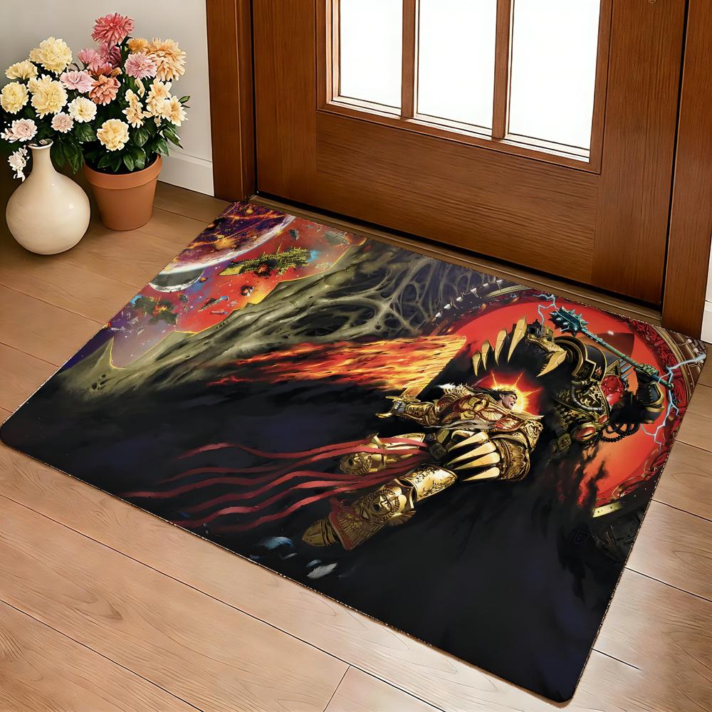 W-W-Warhammer Podložka na podlahu Útulný flanel Měkká silná protiskluzová podložka pro obývací pokoj ložnici kuchyň Dekorace Koberce