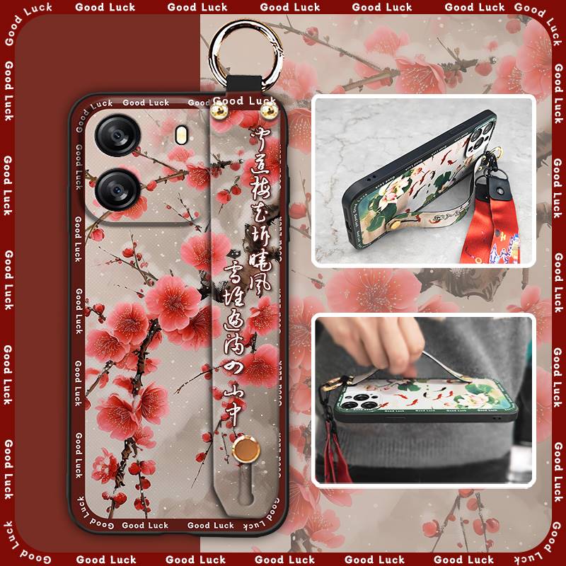 Soft Case Dirt-resistant Phone Case For Blackview Wave 6C Protective Back Cover For Mom Ring Lanyard Anti-knock Fashion