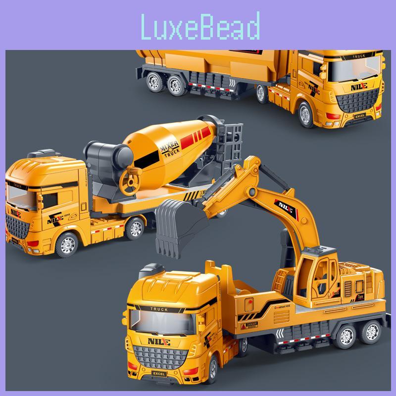 Excavator Simulation Mixer Truck Mounted Soil Truck Toy Model Rotate Can