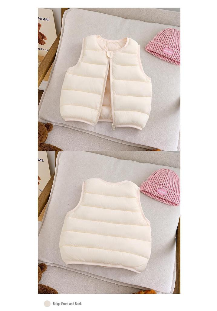 2026 Autumn/Winter Kids' Lightweight Cotton Vest: Unisex Korean Style Warm Solid Color Cape for Toddlers