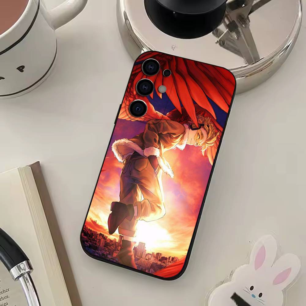 BNHA Hawks M-MHA Handyhülle Für Samsung S25,S24,S21,S22,S23,S30,Ultra,S20,Plus,Fe,Lite,Weiche Schwarze Hülle